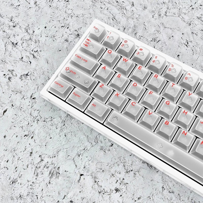 Y&D Fog Pink Small Full Set KeyCap - 132 Key Translucent Cherry Profile Side Engraved PBT Gaming Keyboard Keycaps for Mechanical Keyboards - Image 4